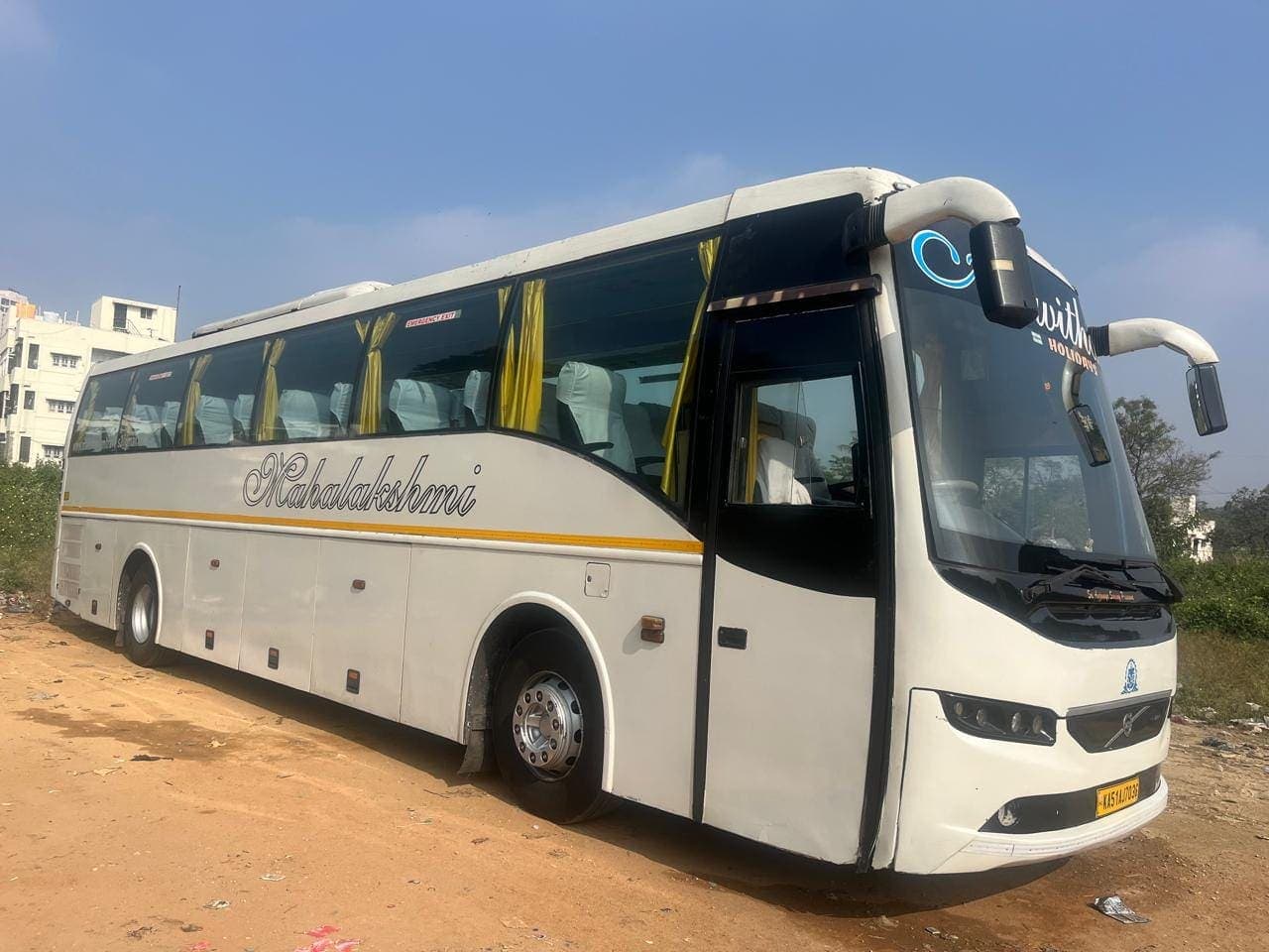 A tourist coach parked during a long-distance group trip