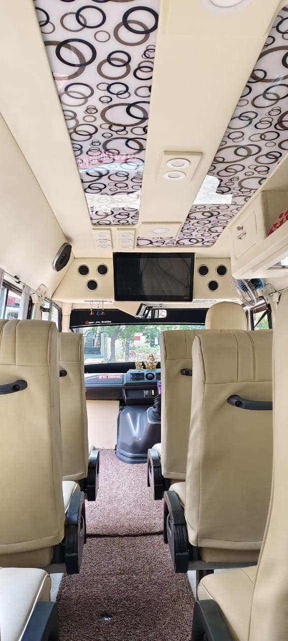 12 Seater Luxury Tempo Traveller — rear exterior